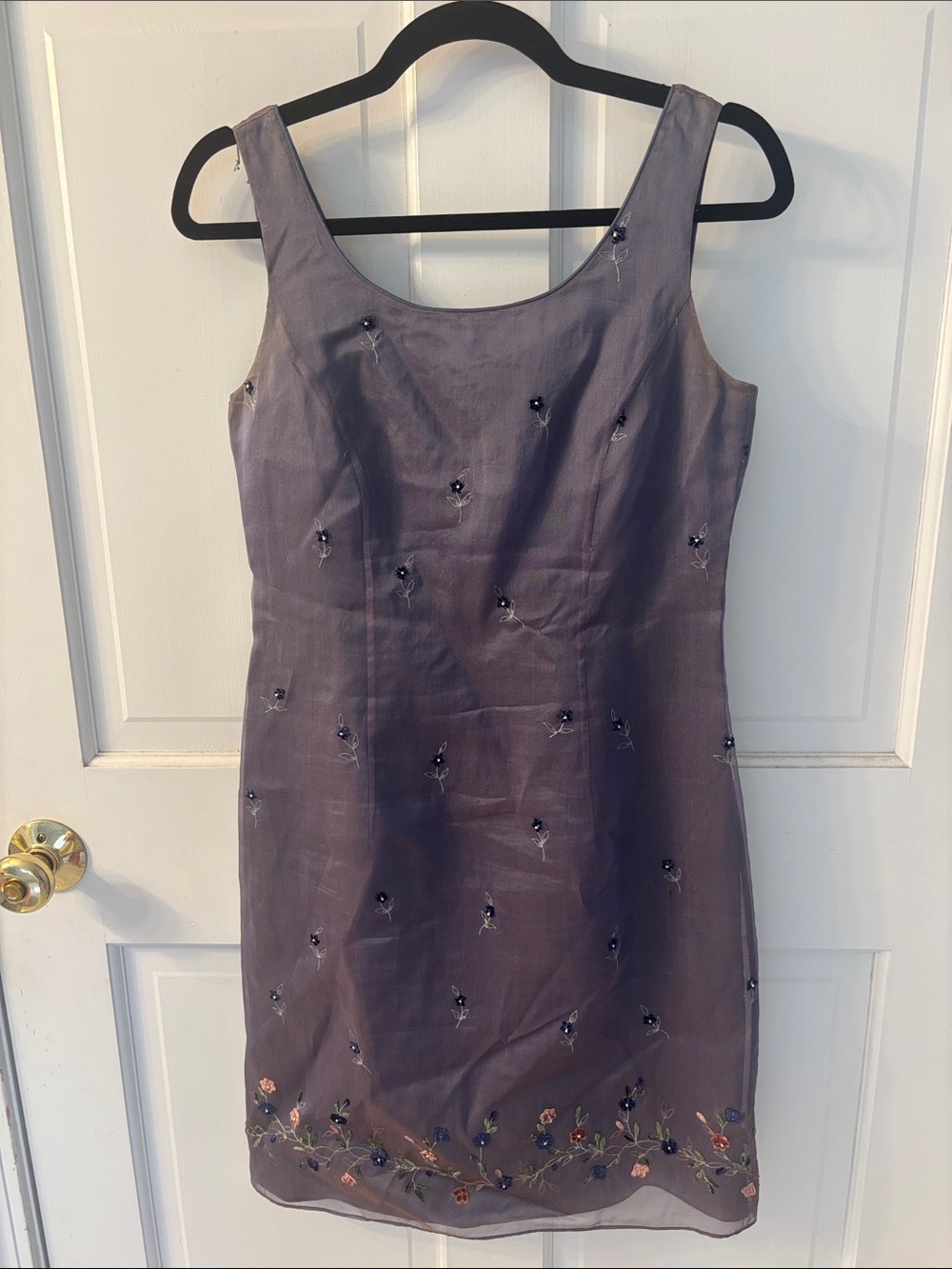 Ann Taylor Lilac Embroidered Mini Dress
